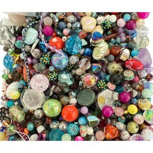 1/2 lb-Beautiful Bead Soup Scoops With Charms-For Jewelry Making